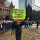 Scientists protest in Copley Square, Boston.